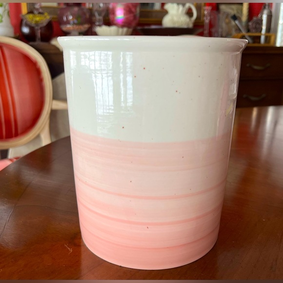 Boston Warehouse PINK Reactive Glaze Crock for Kitchen Utensils - Picture 1 of 8